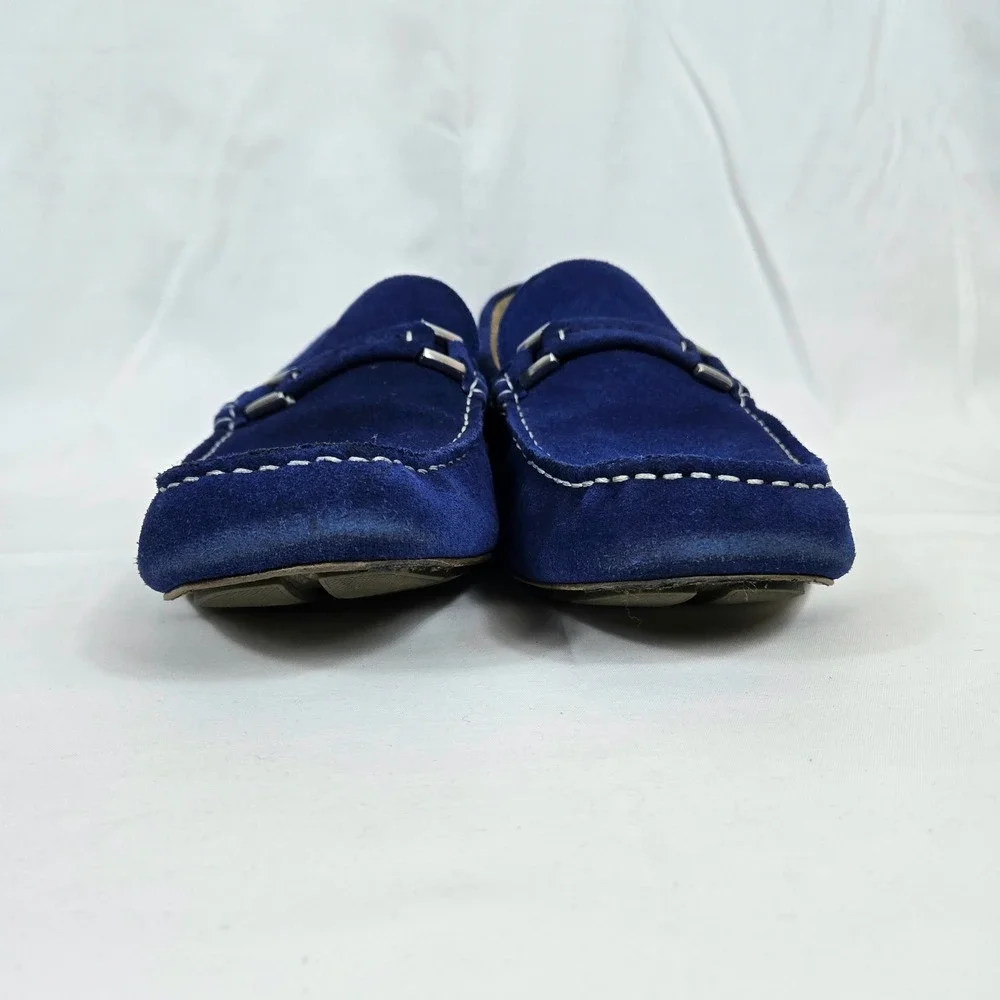 Alfani Men Draper Royal Blue Suede Leather SlipOn Preppy Loafers 13M Casual Chic